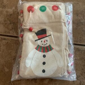 Canvas Christmas Gift Bags 12 pack variety New 5x7 inch